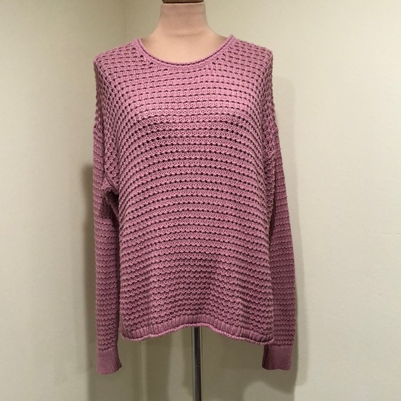 Madewell Open Stitch Austen Sweater Size Large Mauve Pink - Picture 2 of 10